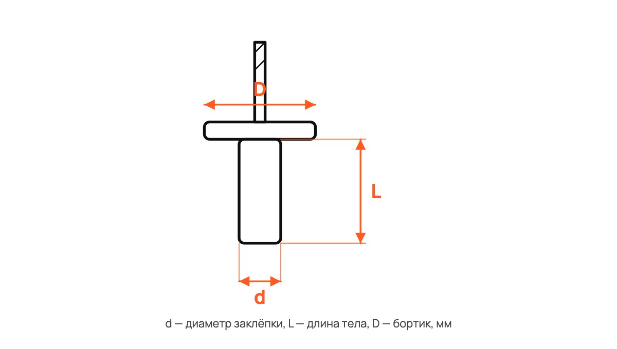 Заклепка крашеная