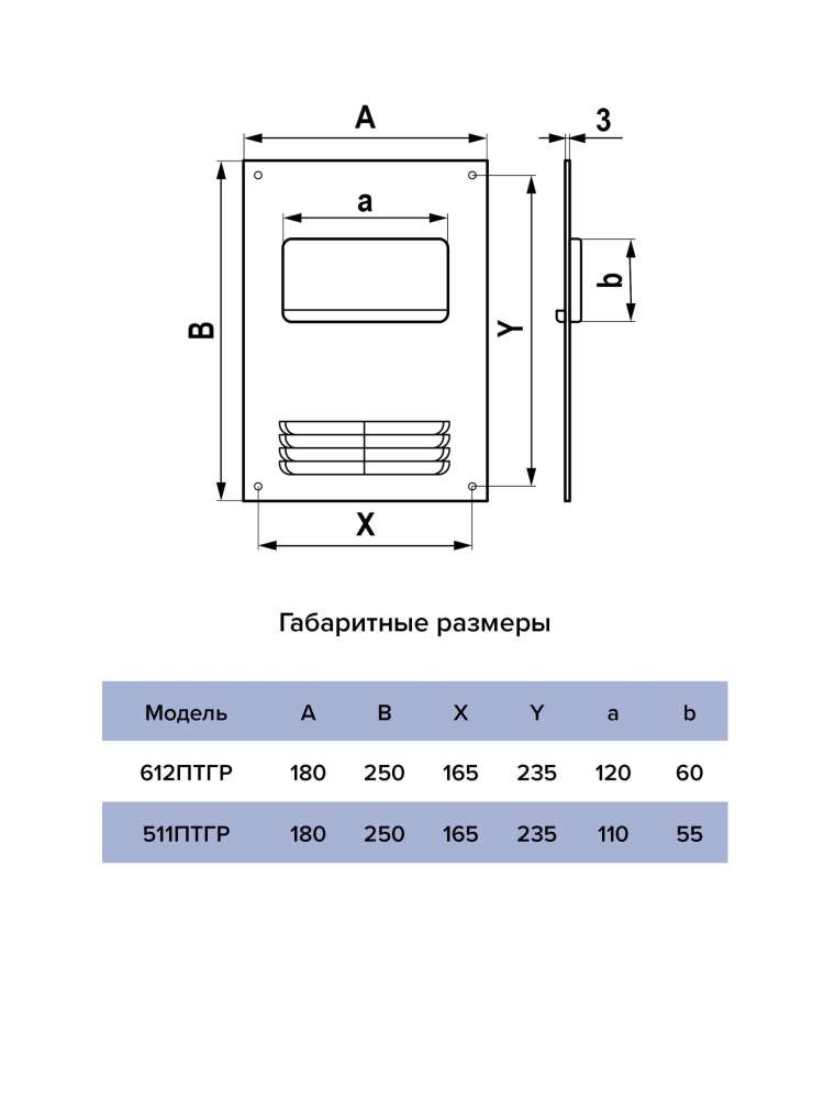 Площадка торцевая ПТГР фланец 60х120 горизонтальная решетка 180х250 пластик ERA