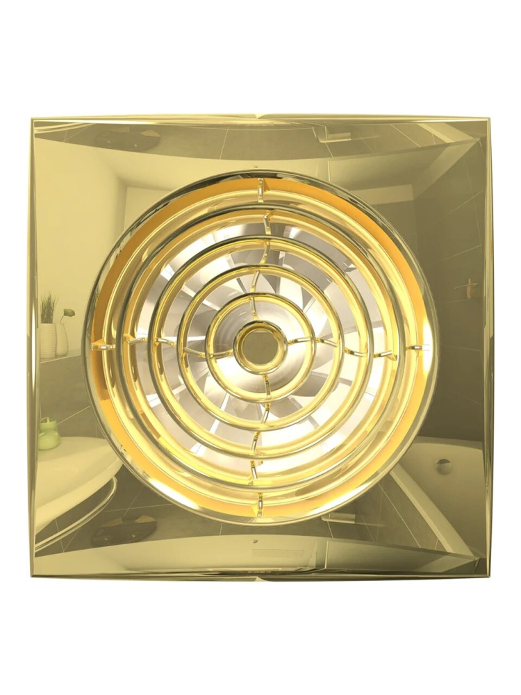 Вентилятор накладной AURA, обратный клапан, D100, Gold, DICITI